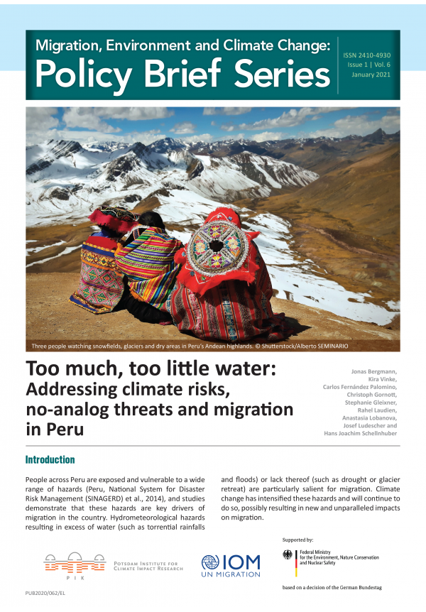 Migration, Environment and Climate Change: Policy Brief Series Issue 1, Vol. 6, January 2021